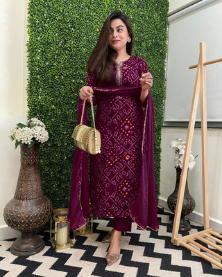 Tasrika Printed Kurta, Trouser/Pant & Dupatta Set
