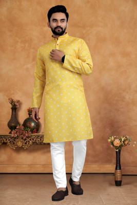 Kunj Creation Men Embroidered A-line Kurta(Multicolor)