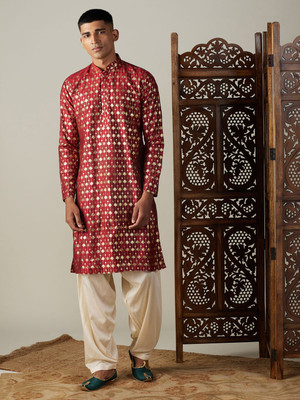 VASTRAMAY Men Kurta Patiala Set