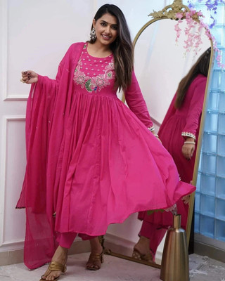 Tylissa Embroidered Anarkali Kurta, Bottom & Dupatta Set