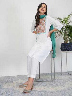 METRO-FASHION Women Kurta Pant Dupatta Set