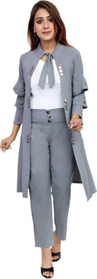 MYKUKI Women Ethnic Top Pant Ethnic Jacket Set
