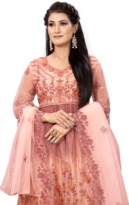 SHREENATHJI WORID Embroidered Kurta, Palazzo & Dupatta Set