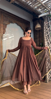 TVASMI Self Design Anarkali Kurta, Bottom & Dupatta Set
