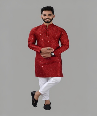 VILLAIN Men Kurta Pyjama Set