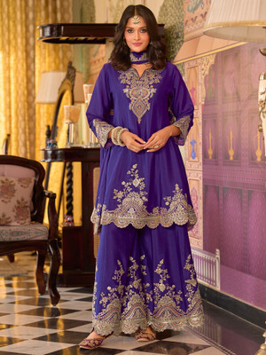 Indo Era Women Kurta Palazzo Dupatta Set