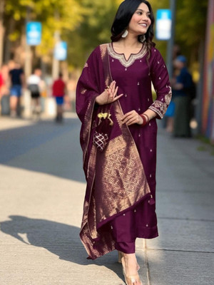 dharmkunj Women Kurta Pant Dupatta Set