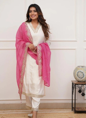 Rebikatrendz Women Kurta Pant Dupatta Set