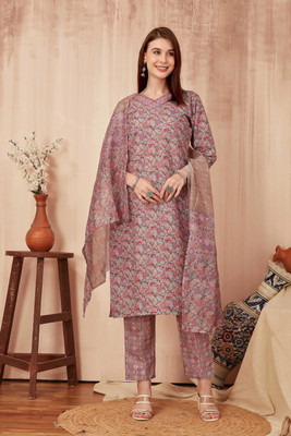 TRAHIMAM Women Kurta Pant Dupatta Set