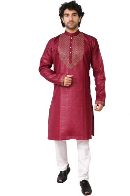 Eliq Men Embroidered Straight Kurta(Multicolor)