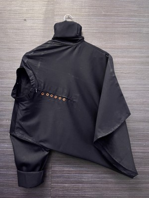 YUKAX Men Solid Casual Black Shirt