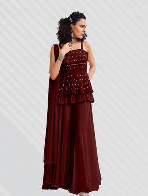 SANCIA Women Ethnic Top Palazzo Set