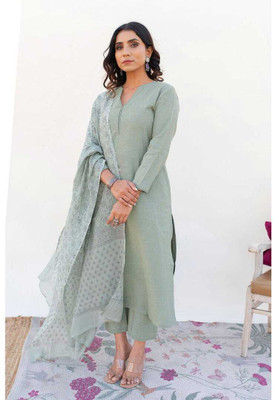 Hiyuti Solid Kurta, Salwar & Dupatta Set