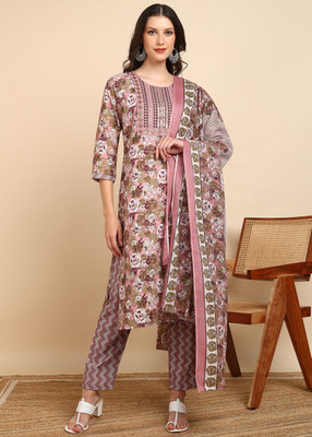 amozo Self Design Kurta, Trouser/Pant & Dupatta Set