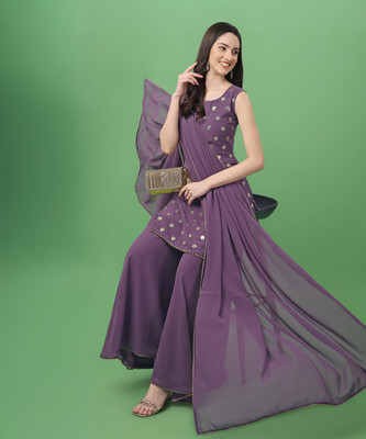 LH ENTERPRISE Women Kurta Sharara Dupatta Set