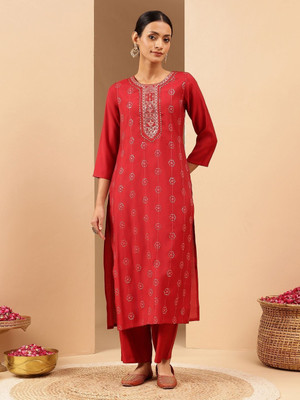 Janasya Women Kurti Pant Set