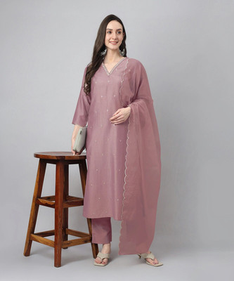 Janasya Women Kurta Pant Dupatta Set