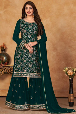 Xomantic FASHION Women Kurta Sharara Dupatta Set