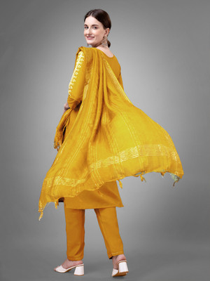 SPAREN CREATION Women Printed A-line Kurta(Yellow)