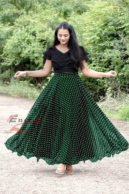 ENCLIQ Women Ethnic Top Skirt Set