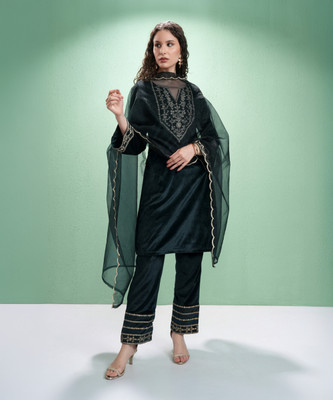 Vishudh Women Kurta Pant Attached Dupatta Set