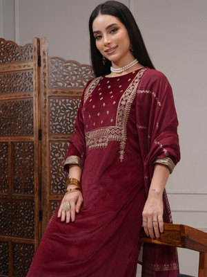 Vishudh Women Kurta Pant Attached Dupatta Set