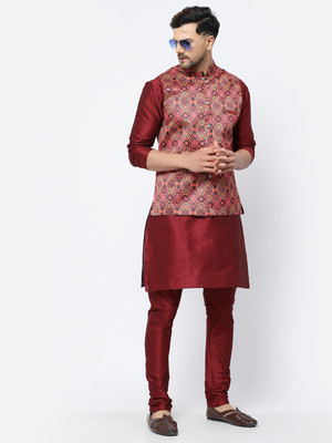 TS Lifestyle Men Kurta Pyjama Ethnic Jacket Set