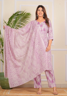 FUSION 21 Floral Print Kurta, Trouser/Pant & Dupatta Set