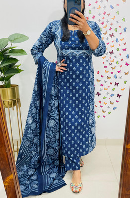 IRAKSU Women Kurti Pant Attached Dupatta Set