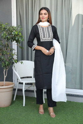 SHRIZA Women Kurta Palazzo Dupatta Set
