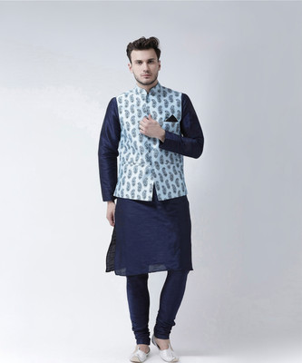 DEYANN Men Kurta Churidar Ethnic Jacket Set
