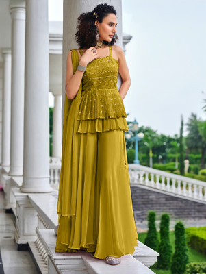 SANCIA Women Crop Top Palazzo Set