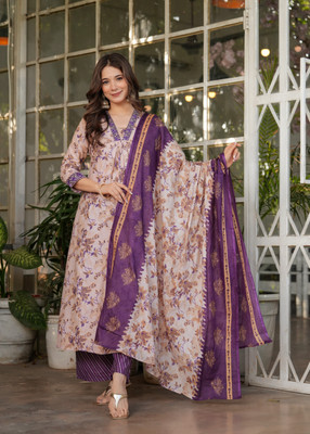 ESTELA Women Kurti Palazzo Dupatta Set