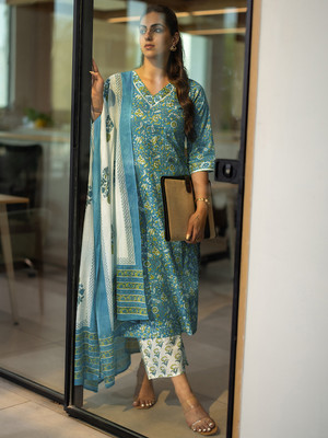 LIBAS Women Kurta Palazzo Dupatta Set