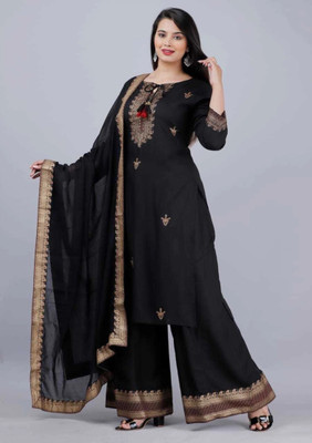 shoecom Women Kurti Palazzo Dupatta Set