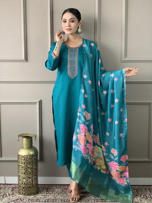 shiv textiles Embroidered Kurta, Trouser/Pant & Dupatta Set