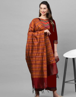 CreationRajvi Self Design Kurta, Palazzo & Dupatta Set