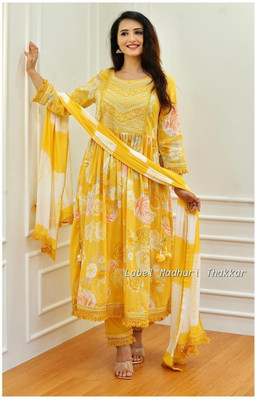 Riya Creation Embroidered Anarkali Kurta, Bottom & Dupatta Set
