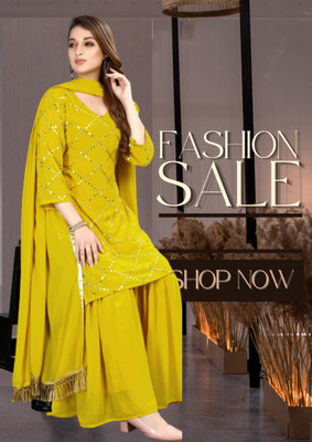 KRULRIN Women Kurta Sharara Dupatta Set