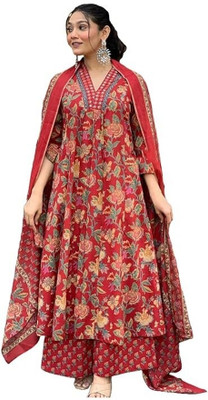 Kezlin Printed Anarkali Kurta, Bottom & Dupatta Set