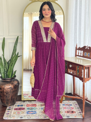 RKTEXTILEJTP Women Kurti Pant Attached Dupatta Set
