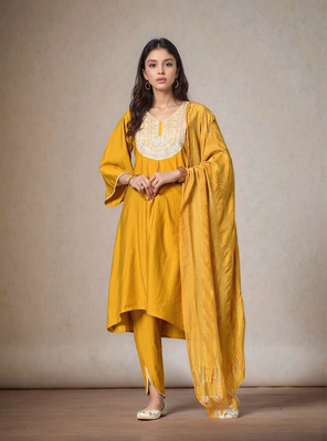 Sangria Women Kurta Dhoti Pant Dupatta Set