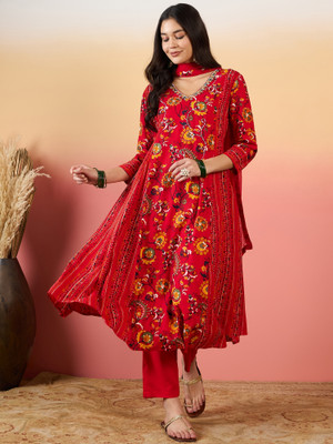 Saabhi Women Kurti Palazzo Dupatta Set