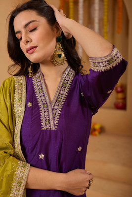 OMICRON FAB Women Kurta Pant Dupatta Set