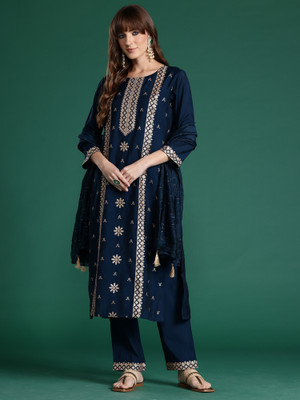 Indo Era Women Kurta Pant Dupatta Set