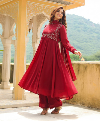 Janasya Women Kurta Palazzo Dupatta Set