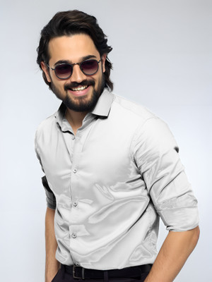 Vuon fab Men Solid Casual White Shirt