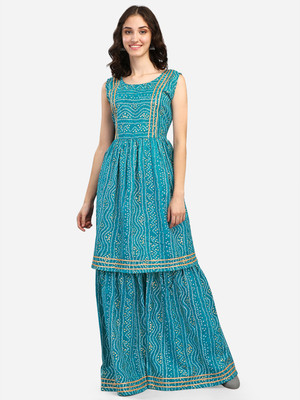 GUFRINA Women Kurti Sharara Set