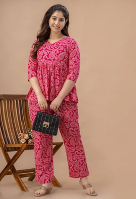 mezgown Women Ethnic Top Pant Set