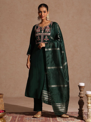 Janasya Women Kurti Pant Dupatta Set